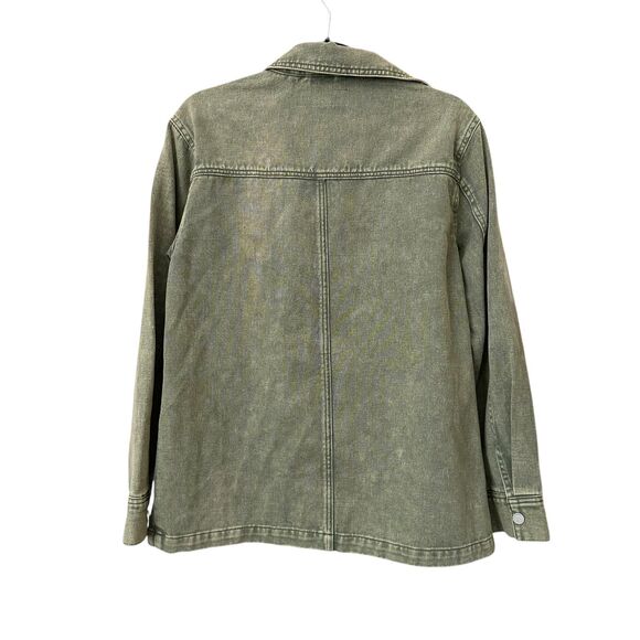 BLANKNYC Washed Green Oversized Shacket NWT Small - Picture 4 of 4